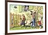 Crazy Cats Picking Pears-null-Framed Art Print