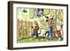 Crazy Cats Picking Pears-null-Framed Art Print