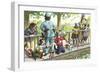 Crazy Cats Pier Fishing-null-Framed Art Print