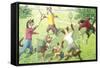 Crazy Cats Playing Badminton-null-Framed Stretched Canvas