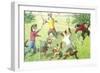 Crazy Cats Playing Badminton-null-Framed Art Print