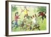 Crazy Cats Playing Badminton-null-Framed Art Print