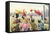 Crazy Cats Playing Soccer-null-Framed Stretched Canvas