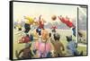 Crazy Cats Playing Soccer-null-Framed Stretched Canvas