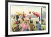 Crazy Cats Playing Soccer-null-Framed Art Print