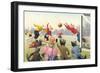 Crazy Cats Playing Soccer-null-Framed Premium Giclee Print