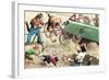 Crazy Cats Road Maintenance-null-Framed Art Print