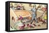 Crazy Cats Street Scene-null-Framed Stretched Canvas