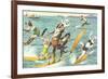 Crazy Cats Waterskiing-null-Framed Art Print