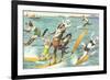 Crazy Cats Waterskiing-null-Framed Art Print