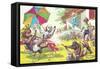 Crazy Dogs on the Lawn-null-Framed Stretched Canvas