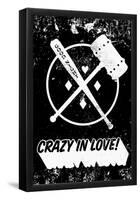 Crazy In Love! Distressed Black & White-null-Framed Poster