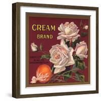 Cream Brand - Rialto, California - Citrus Crate Label-Lantern Press-Framed Art Print