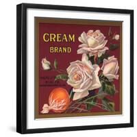 Cream Brand - Rialto, California - Citrus Crate Label-Lantern Press-Framed Art Print