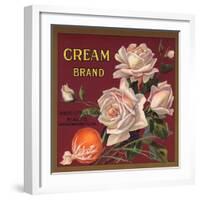 Cream Brand - Rialto, California - Citrus Crate Label-Lantern Press-Framed Art Print