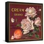 Cream Brand - Rialto, California - Citrus Crate Label-Lantern Press-Framed Stretched Canvas