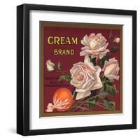 Cream Brand - Rialto, California - Citrus Crate Label-Lantern Press-Framed Art Print