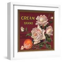 Cream Brand - Rialto, California - Citrus Crate Label-Lantern Press-Framed Art Print