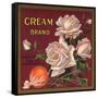 Cream Brand - Rialto, California - Citrus Crate Label-Lantern Press-Framed Stretched Canvas