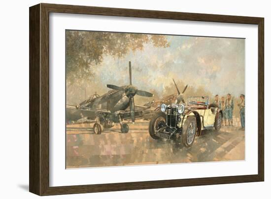 Cream Cracker MG 4 Spitfires-Peter Miller-Framed Premium Giclee Print