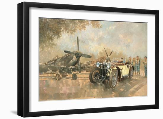 Cream Cracker MG 4 Spitfires-Peter Miller-Framed Premium Giclee Print