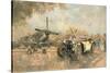 Cream Cracker MG 4 Spitfires-Peter Miller-Stretched Canvas