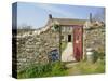 Cream Teas Sign Outside Cornish Farmhouse, Near Fowey, Cornwall, England, UK-Nick Wood-Stretched Canvas