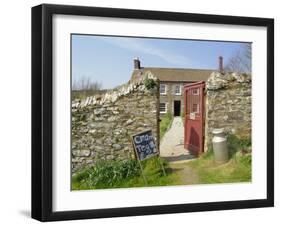 Cream Teas Sign Outside Cornish Farmhouse, Near Fowey, Cornwall, England, UK-Nick Wood-Framed Photographic Print