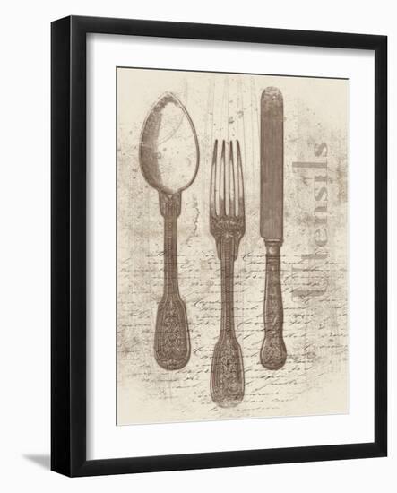 Cream Utensils-Jace Grey-Framed Art Print