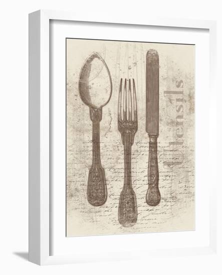 Cream Utensils-Jace Grey-Framed Art Print