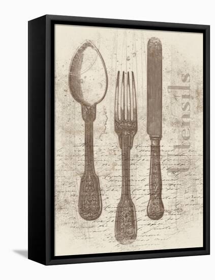 Cream Utensils-Jace Grey-Framed Stretched Canvas