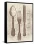 Cream Utensils-Jace Grey-Framed Stretched Canvas