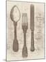 Cream Utensils-Jace Grey-Mounted Art Print