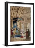 Creating of a Knight Templar, Manuscript of Romance of Lancelot of the Lake, Published c.1820-30-null-Framed Giclee Print