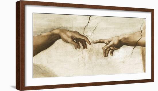 Creation of Adam, 1512 - Detail-Michelangelo-Framed Giclee Print