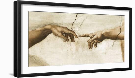 Creation of Adam, 1512 - Detail-Michelangelo-Framed Giclee Print