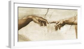 Creation of Adam, 1512 - Detail-Michelangelo-Framed Giclee Print