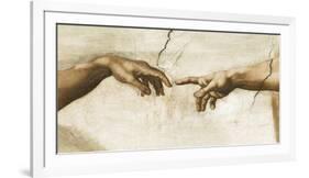 Creation of Adam, 1512 - Detail-Michelangelo-Framed Giclee Print