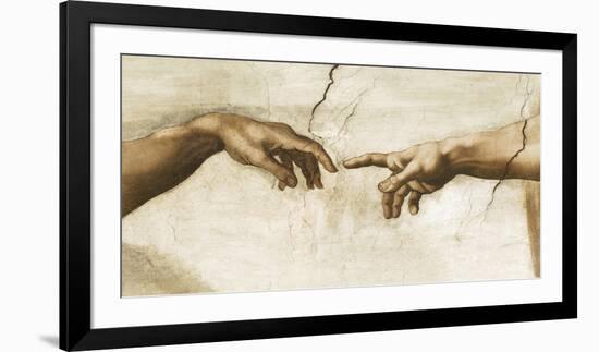 Creation of Adam, 1512 - Detail-Michelangelo-Framed Giclee Print