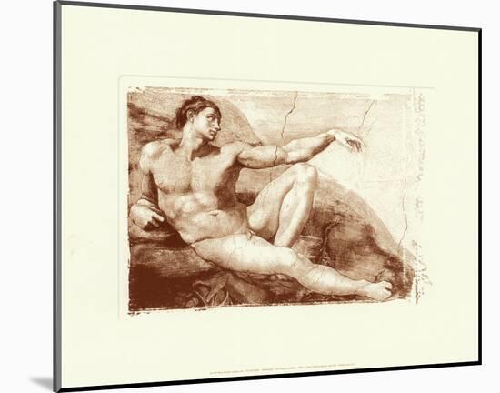 Creation of Adam (detail)-Michelangelo Buonarroti-Mounted Art Print