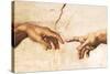 Creation of Adam (detail)-Michelangelo Buonarroti-Stretched Canvas