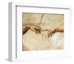 Creation of Adam (detail)-Michelangelo-Framed Art Print