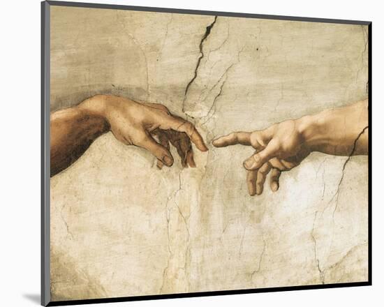 Creation of Adam (detail)-Michelangelo-Mounted Art Print