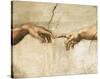 Creation of Adam (detail)-Michelangelo-Stretched Canvas