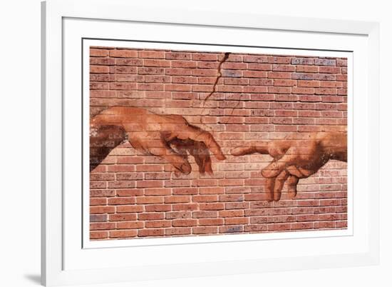 Creation of Adam Graffiti Art-null-Framed Art Print