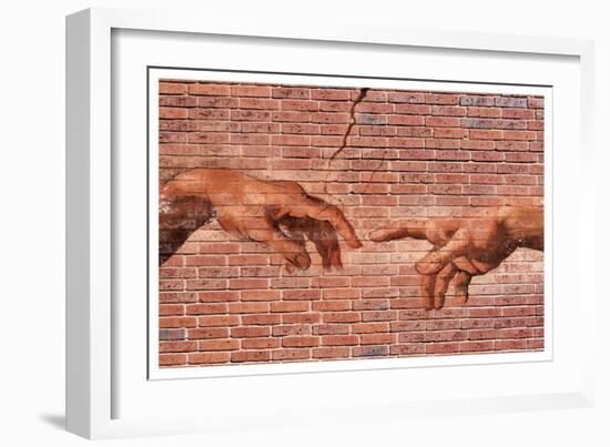 Creation of Adam Graffiti Art-null-Framed Art Print