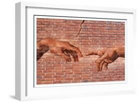 Creation of Adam Graffiti Art-null-Framed Art Print