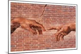 Creation of Adam Graffiti Art-null-Mounted Art Print