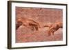 Creation of Adam Graffiti Plastic Sign-null-Framed Art Print