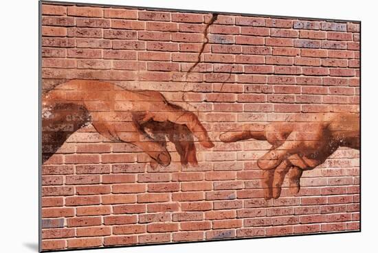 Creation of Adam Graffiti Plastic Sign-null-Mounted Art Print